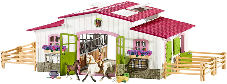 Premium Schleich Horse Stable with Moving Parts