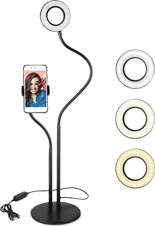 LED Ringlamp met Telefoonhouder