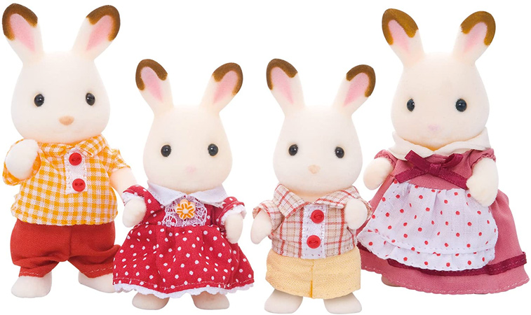 Soft-Touch Bunny Family with Changeable Outfits