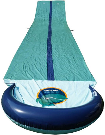 Racing Double Water Slide with Safety Landing