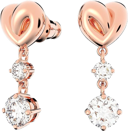 Heart Crystal Drop Earrings