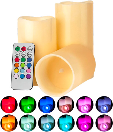 Trio de Bougies à LED Colorées