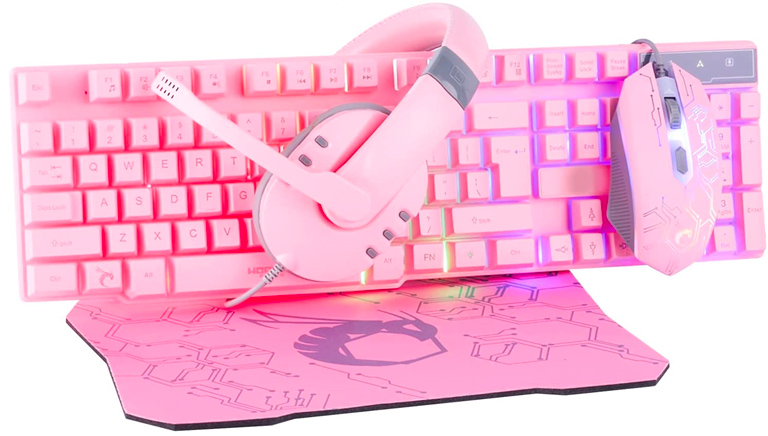 Pink Gaming Keyboard Set