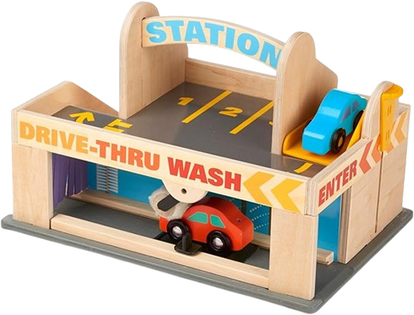 Melissa & Doug Houten Parkeergarage met Servicestation