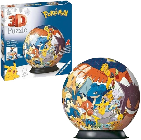 3D Pokémon Puzzelbal met Genummerde Stukjes