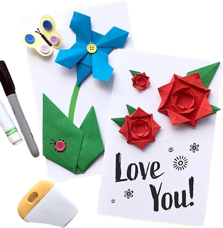 Creative Origami Flower Kit with Display Stems