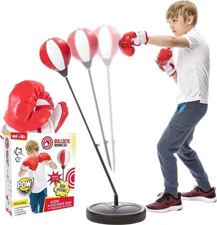 Height-Adjustable Kids Boxing Station with Training Set