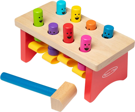 Connected-Peg Discovery Pounding Bench