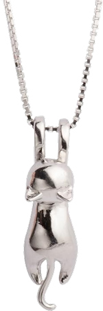 Sterling Silver Growing-Up Cat Necklace