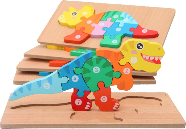 Collection de Puzzles Dinosaures en Bois