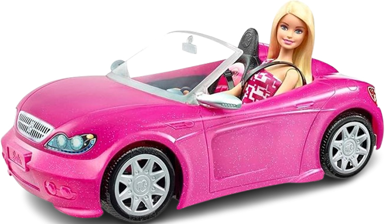 Barbie Cabriolet Speelgoedauto met Glitters