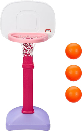 Height-Adjusting Pink Basketball Hoop for Toddlers