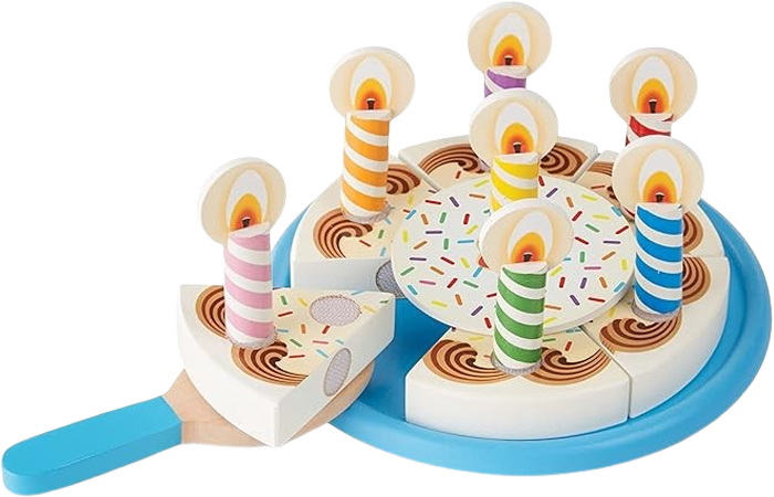 Velcro-Slice Wooden Birthday Cake