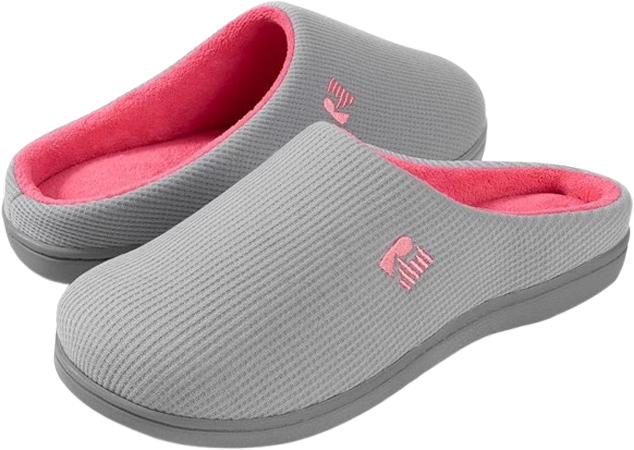 Memory Foam Fashion Slippers with Indoor-Outdoor Soles