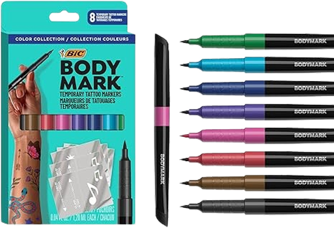 Safe Creative Body Art Markers with Stencils