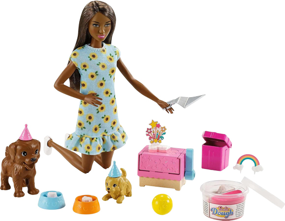 Barbie valparnas födelsedagskalas med leklera