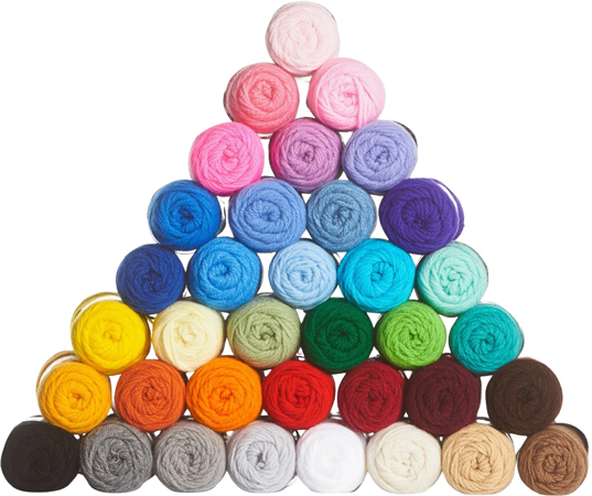 Regenbogen-Garnset mit 36 Mini-Knäueln