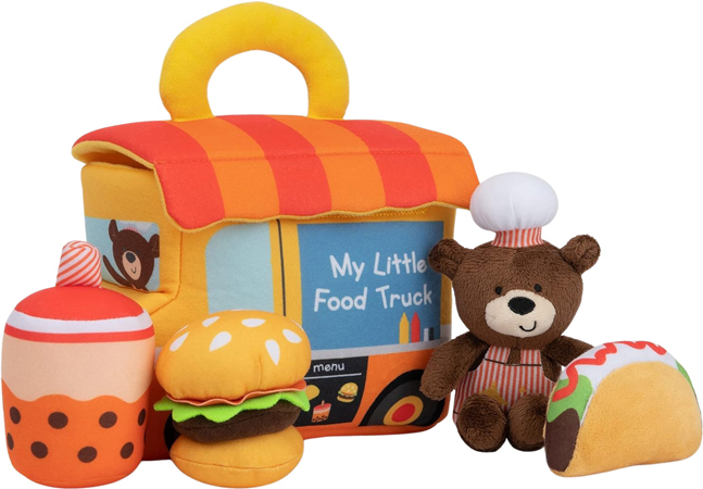 Pluszowy food truck z dźwiękowymi zabawkami