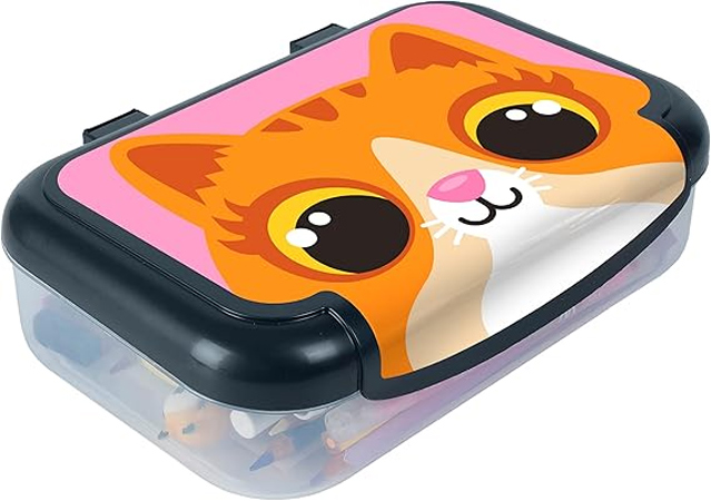 Trousse à crayons avec tête de chat