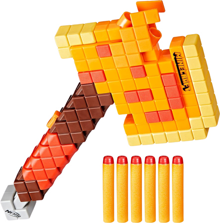 Topór Nerf Minecraft Firebrand z wyrzutnią strzałek