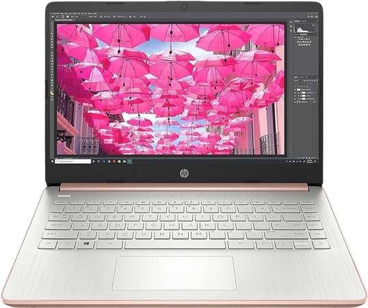 HP 14" Laptop in Roségold mit Microsoft 365