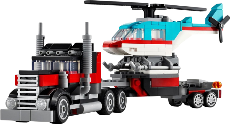 LEGO Creator 3-in-1 Flatbed Truck with Helicopter