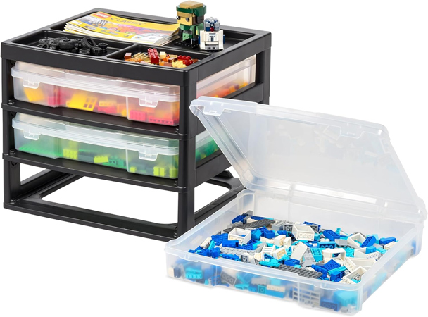 IRIS USA 3-Tier Craft Storage Organizer with Desktop Caddy