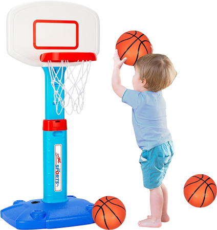 Höhenverstellbarer Basketballkorb für Kleinkinder mit 3 weichen Bällen