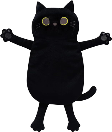 Cuscinetto termico a forma di gatto nero riscaldabile al microonde