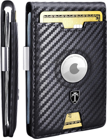 Cartera con clip para billetes y espacio para AirTag