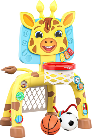 Move2Play giraf basketbalring en voetbaldoel activiteitencentrum