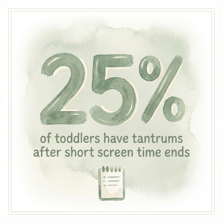 Stat showing 25 percent of toddlers have tantrums after short screen time ends