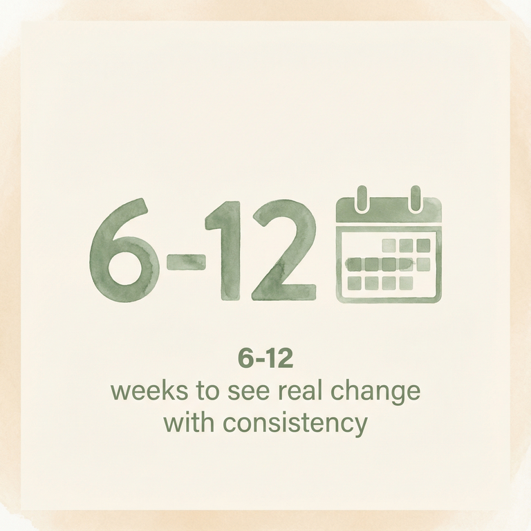 Six to twelve weeks timeline needed to see real behavioral change with consistency