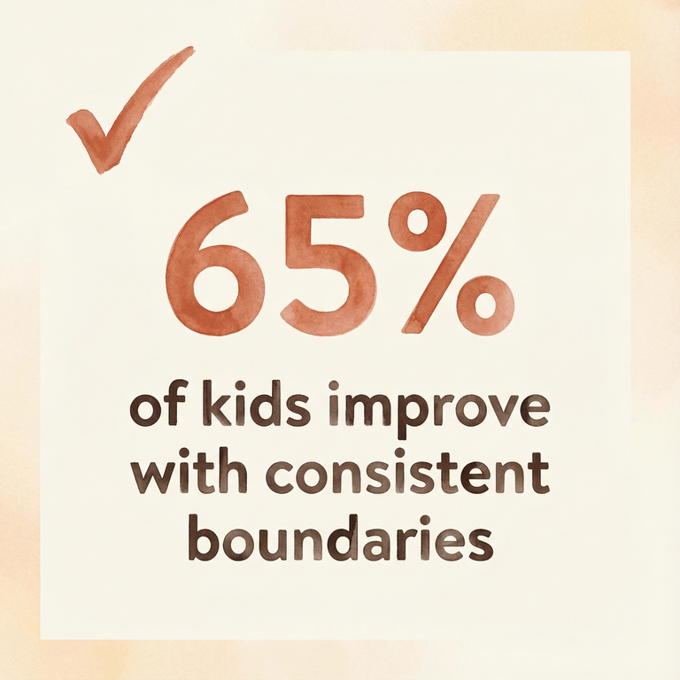 Sixty-five percent of children improve behavior with consistent boundaries