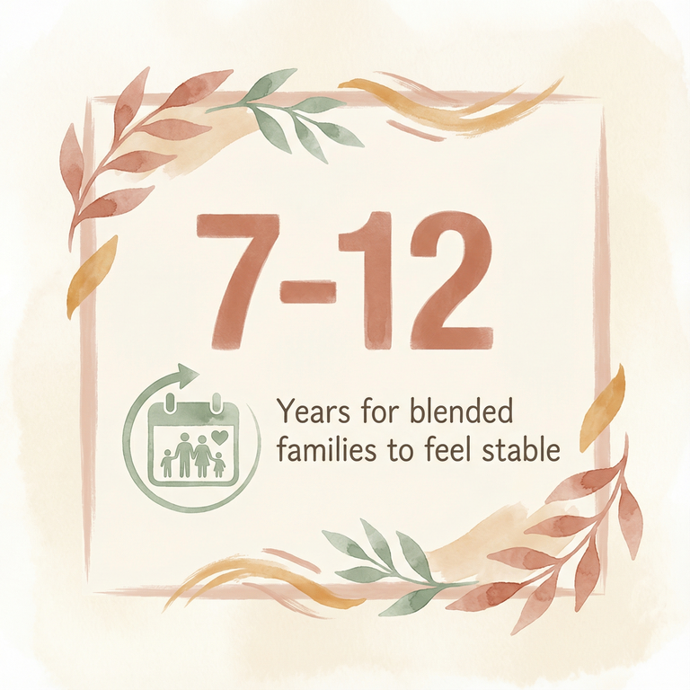 Stat showing blended families need 7-12 years to feel stable