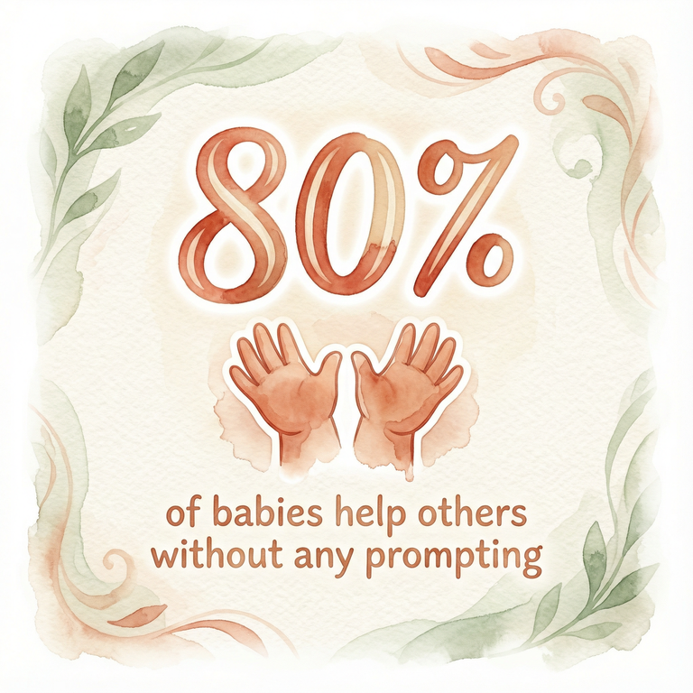 Stat showing 80 percent of babies help others without prompting