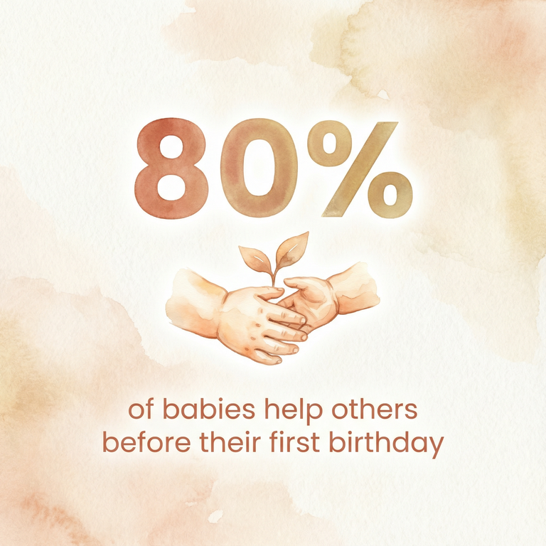 Stat showing 80 percent of babies help others before their first birthday