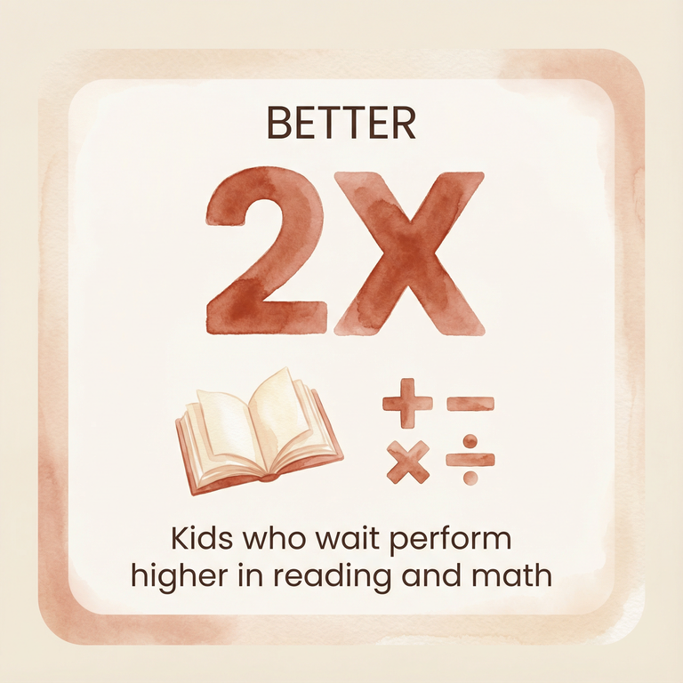 Stat showing kids who wait perform better in reading and math according to 2024 Singapore study