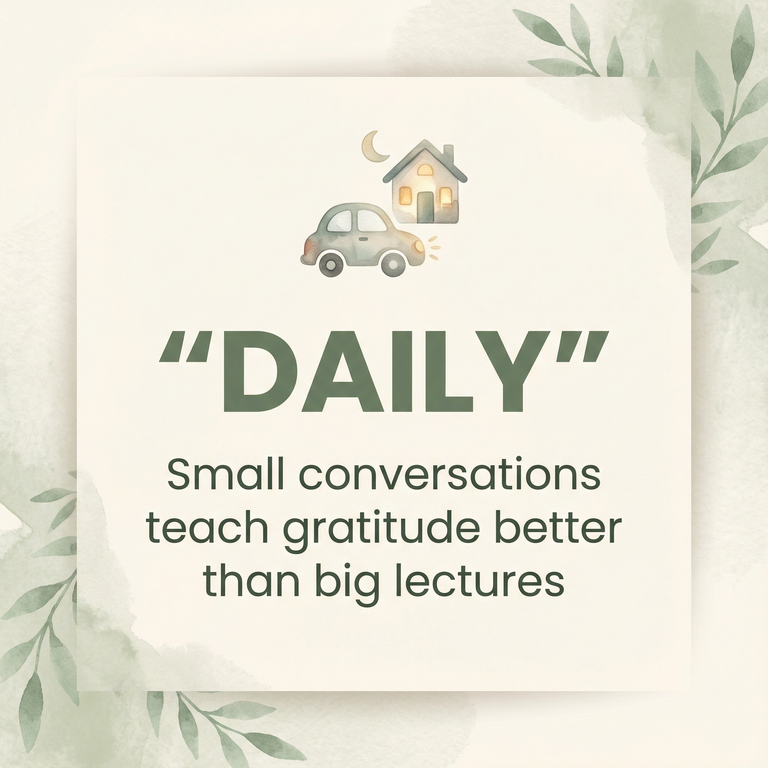 Stat showing daily small conversations teach gratitude better than big lectures