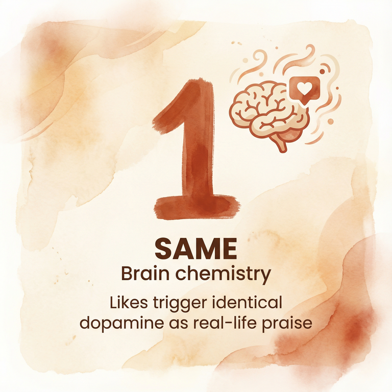Stat showing likes trigger identical brain chemistry as real-life praise