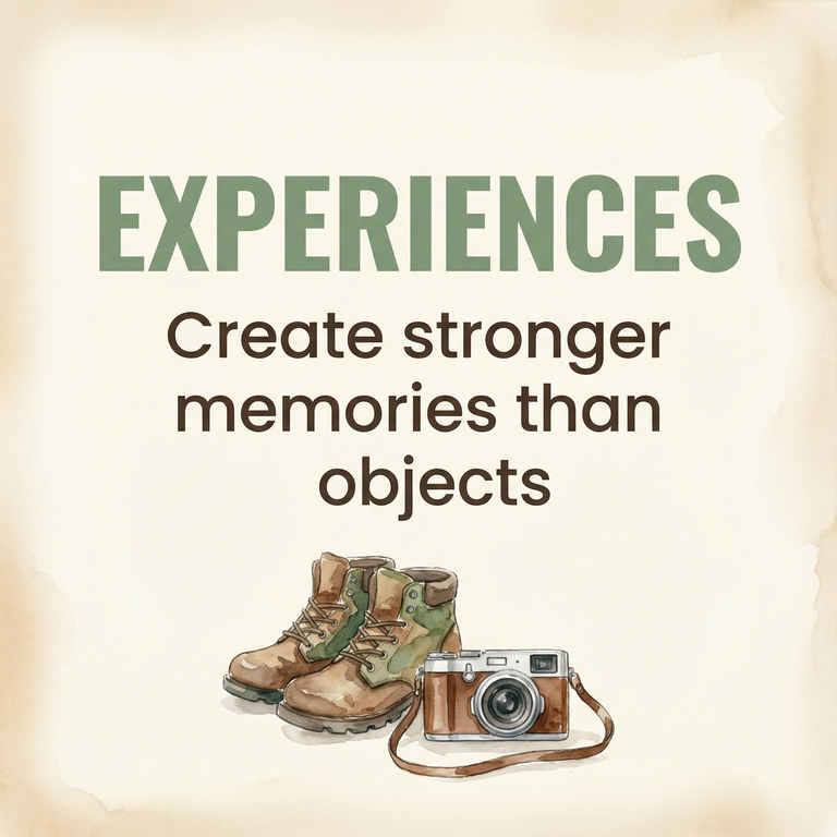 Statistic highlighting that experiences create stronger memories than material objects