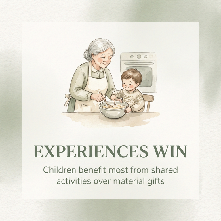Stat showing children benefit most from shared activities over material gifts