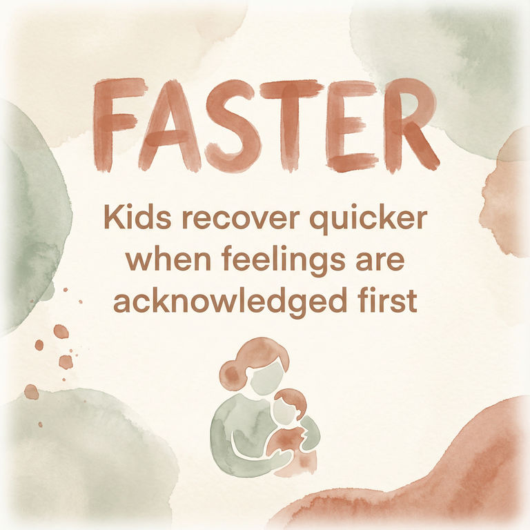 Stat showing kids recover faster when feelings are acknowledged first