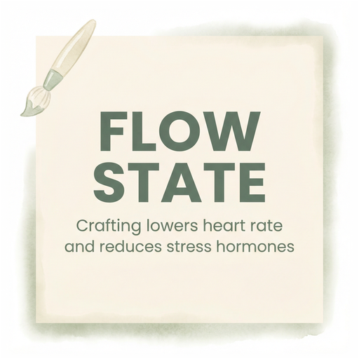 Stat box showing crafting lowers heart rate and reduces stress hormones