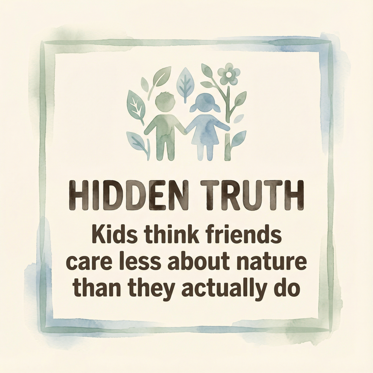 Stat box revealing kids think friends care less about nature than they actually do