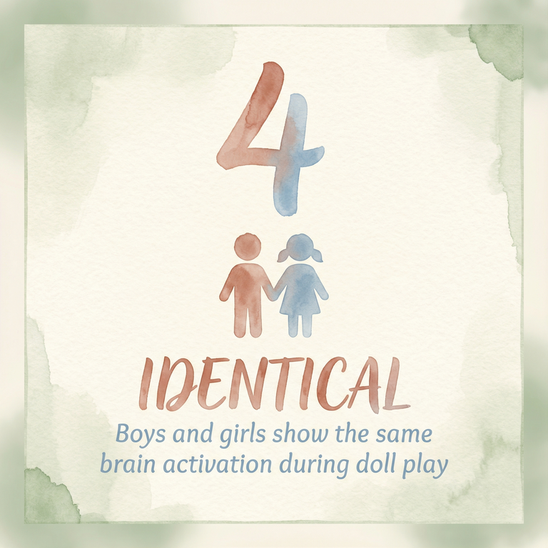 Stat showing boys and girls have identical brain activation during doll play