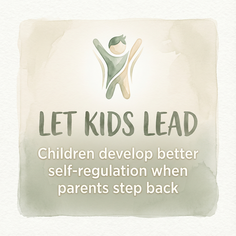 Stat showing children develop better self-regulation when parents step back and let kids lead