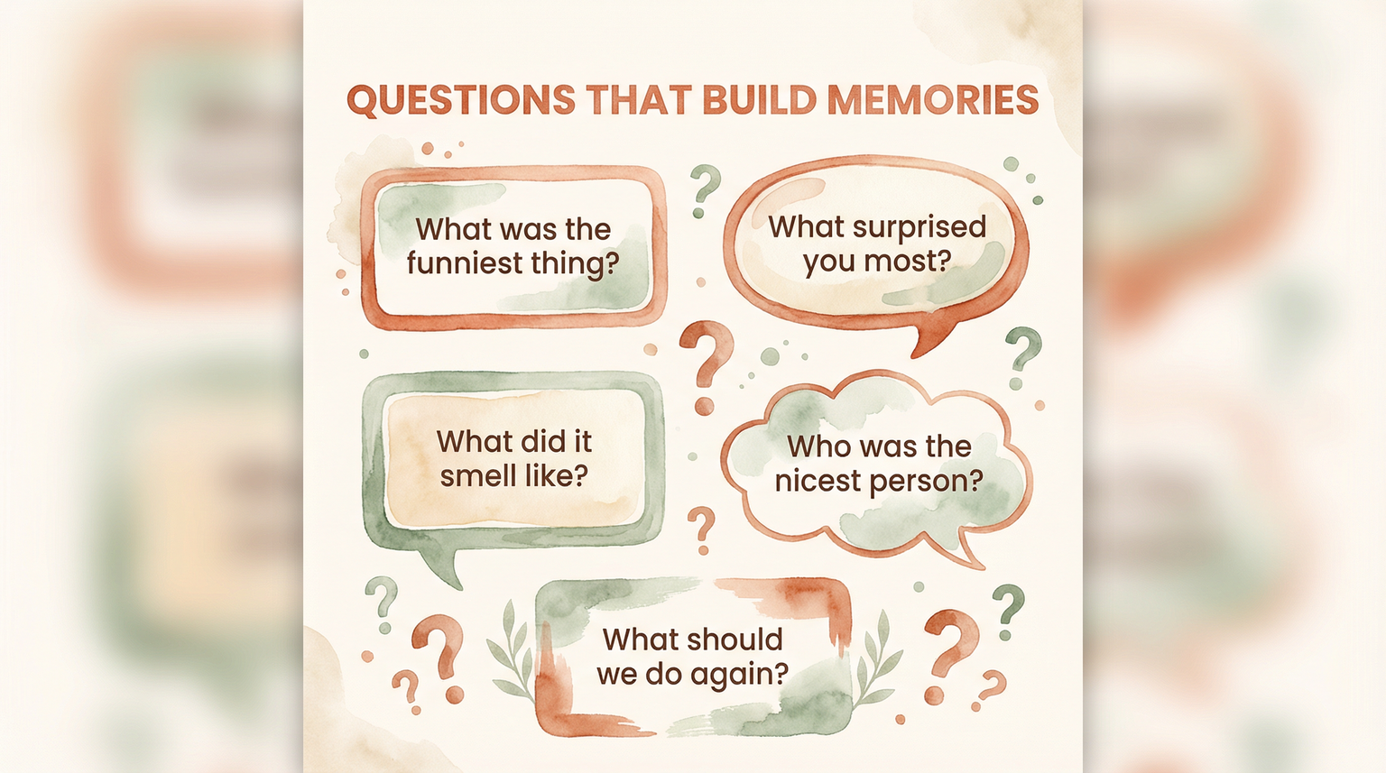Five conversation prompts that build memories in children including funniest thing and what surprised you