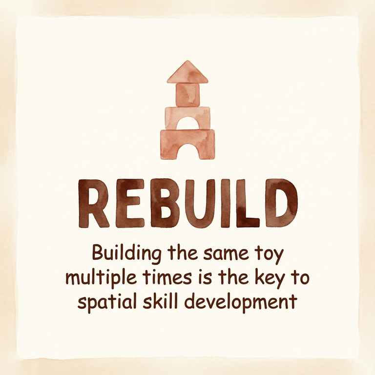 Stat showing rebuilding toys multiple times develops spatial skills