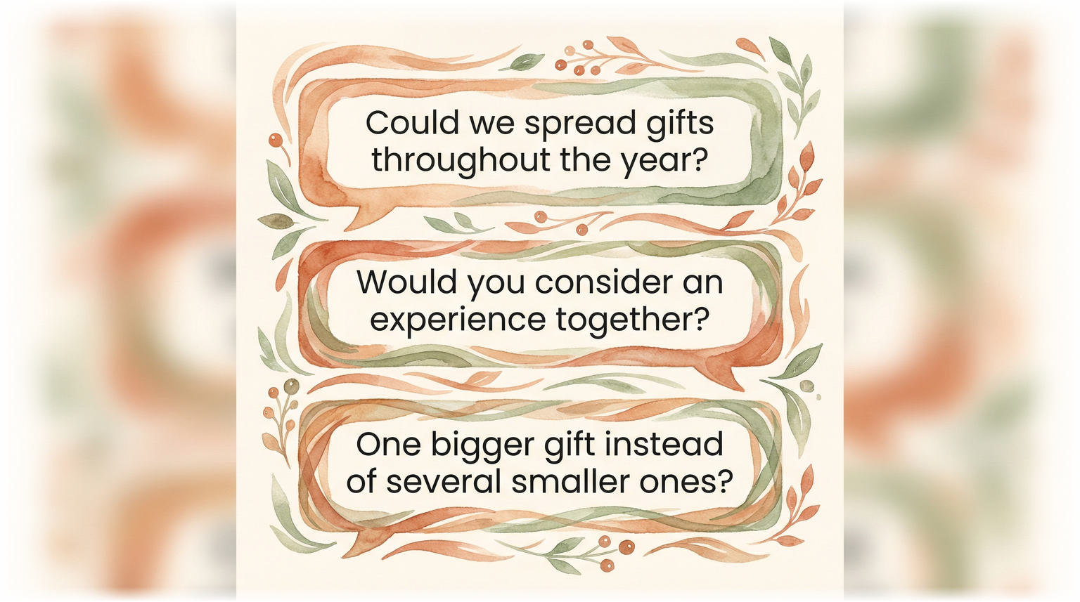 Three conversation scripts for redirecting gift-giving relatives